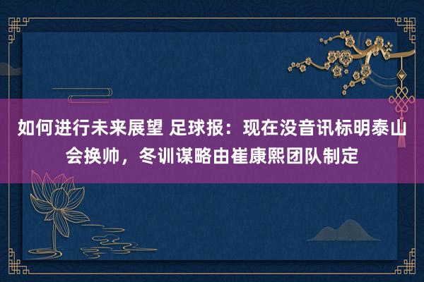 如何进行未来展望 足球报：现在没音讯标明泰山会换帅，冬训谋略由崔康熙团队制定